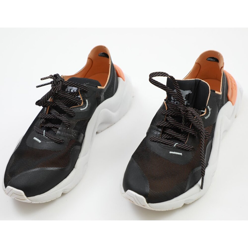 Sorel Kinetic Rnegd Float Sneaker Shoes Sz 7.5 Black Faded Spark Mesh NL4699-010